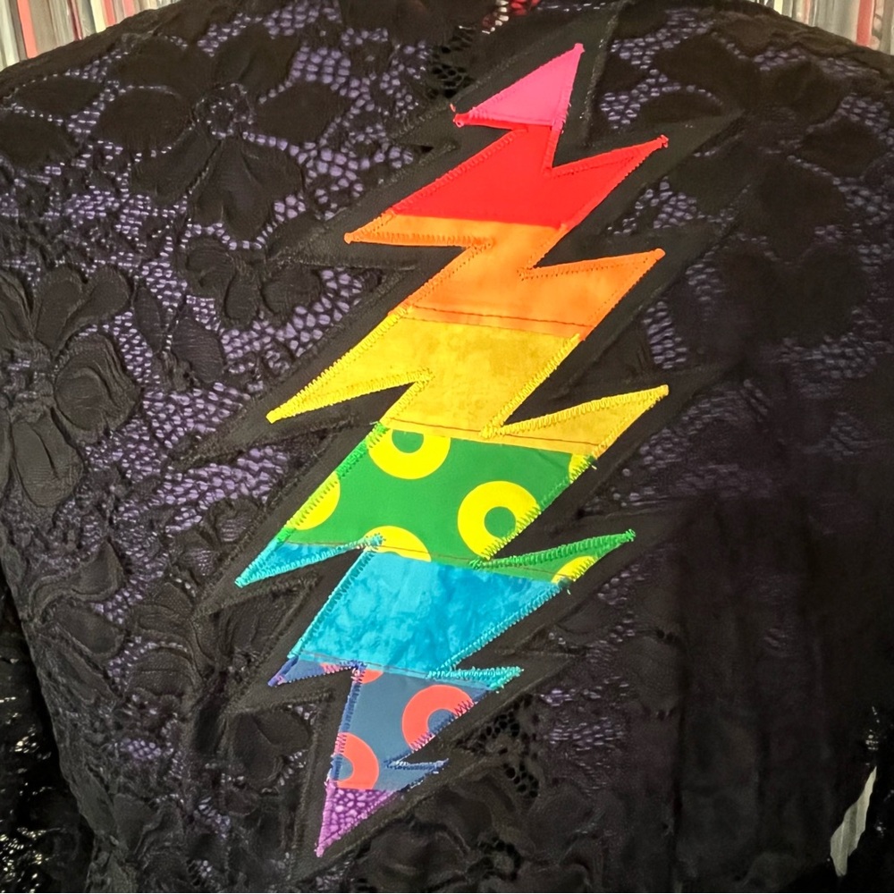 🖤 lace rainbow stealie bolt fishman donuts patchwork 🌈 SYF grateful 💀 dead ❤️⚡️💙